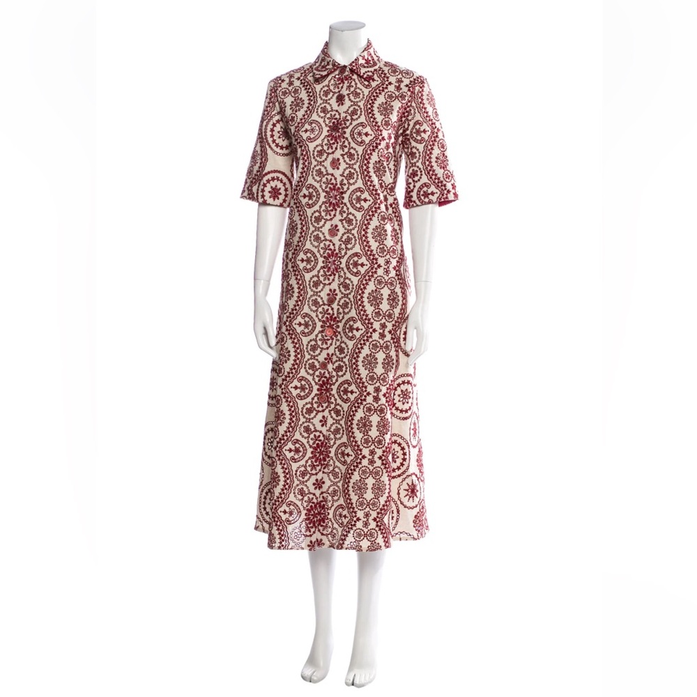 Evi Grintela eyelet USA xs Red Patterned Dress